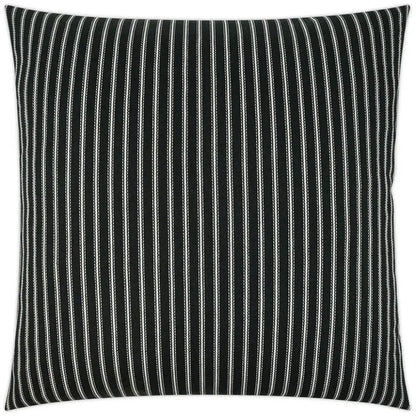 Ticking Black Stripes Black Large Throw Pillow Insert