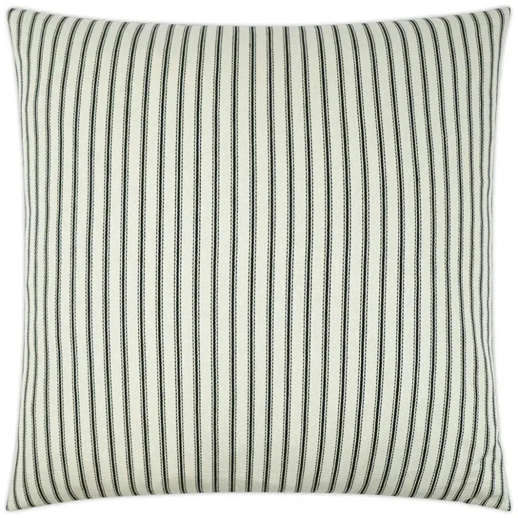 Ticking Farmhouse Stripes White Large Throw Pillow