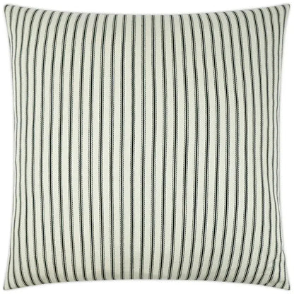Ticking Farmhouse Stripes White Large Throw Pillow