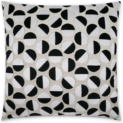 Tilt Circular Dots Black Large Throw Pillow Insert