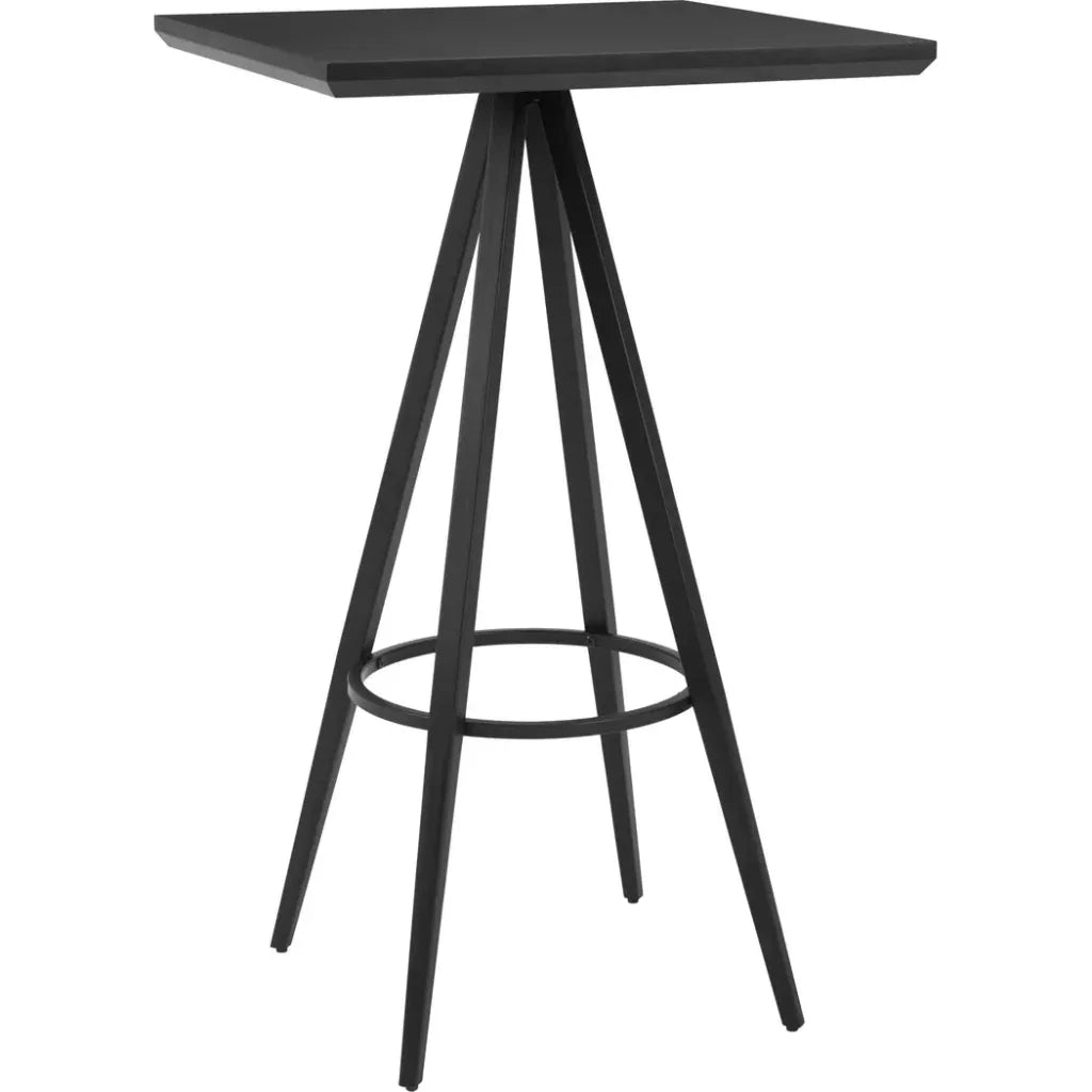 Tinos Wood and Steel Black Square Bar Table