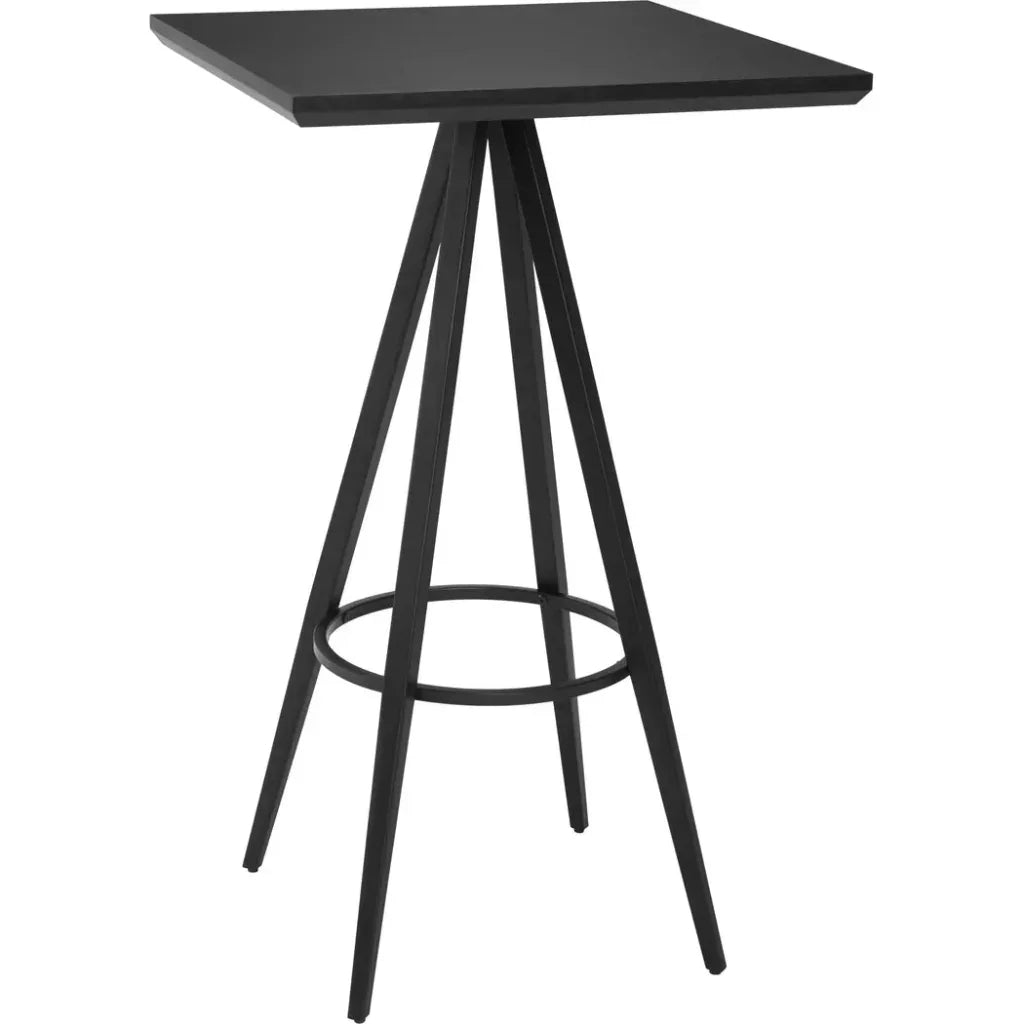 Tinos Wood and Steel Black Square Bar Table