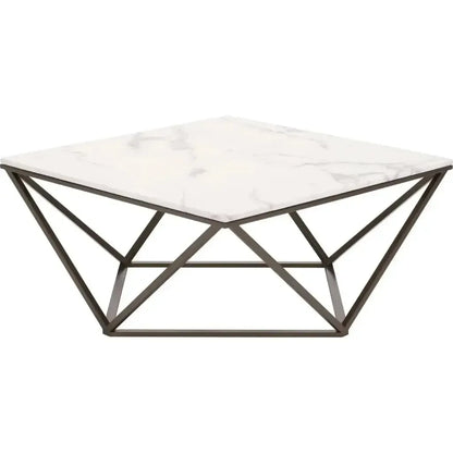 Tintern Coffee Table White & Antique Brass