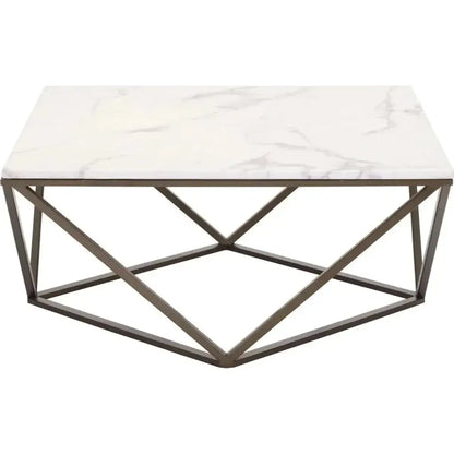 Tintern Coffee Table White & Antique Brass