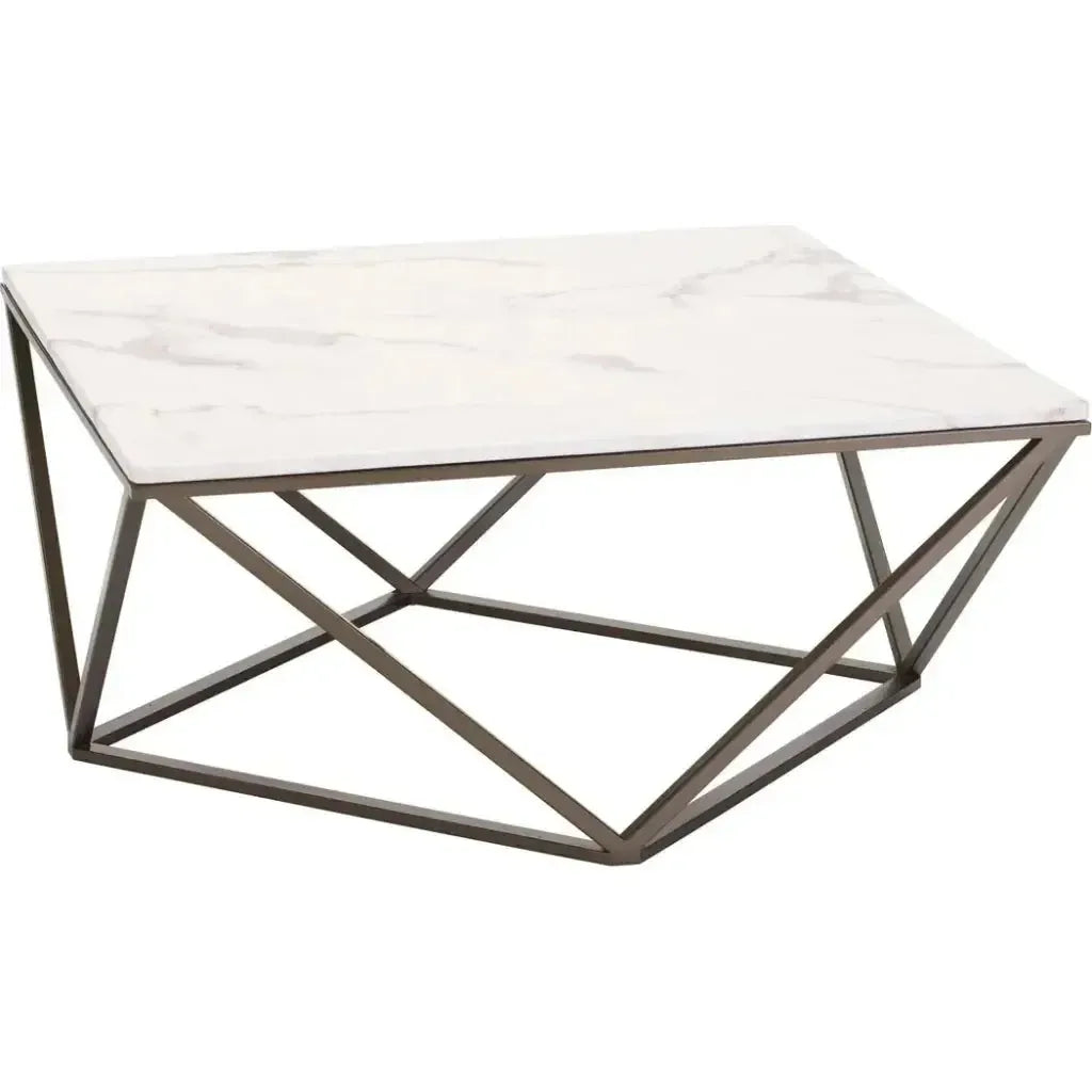 Tintern Coffee Table White & Antique Brass