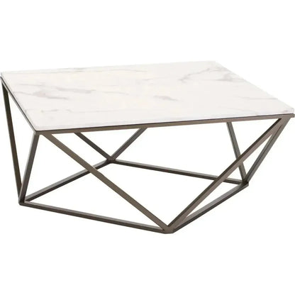 Tintern Coffee Table White & Antique Brass