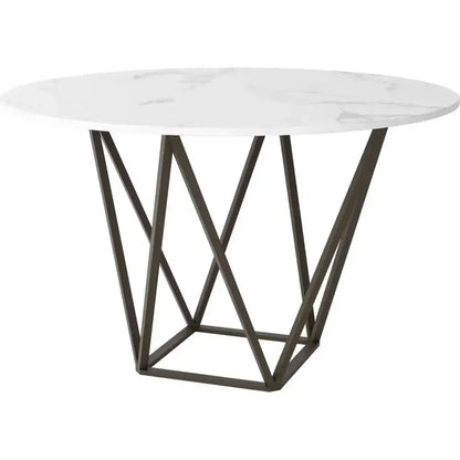 Tintern Dining Table White & Antique Brass