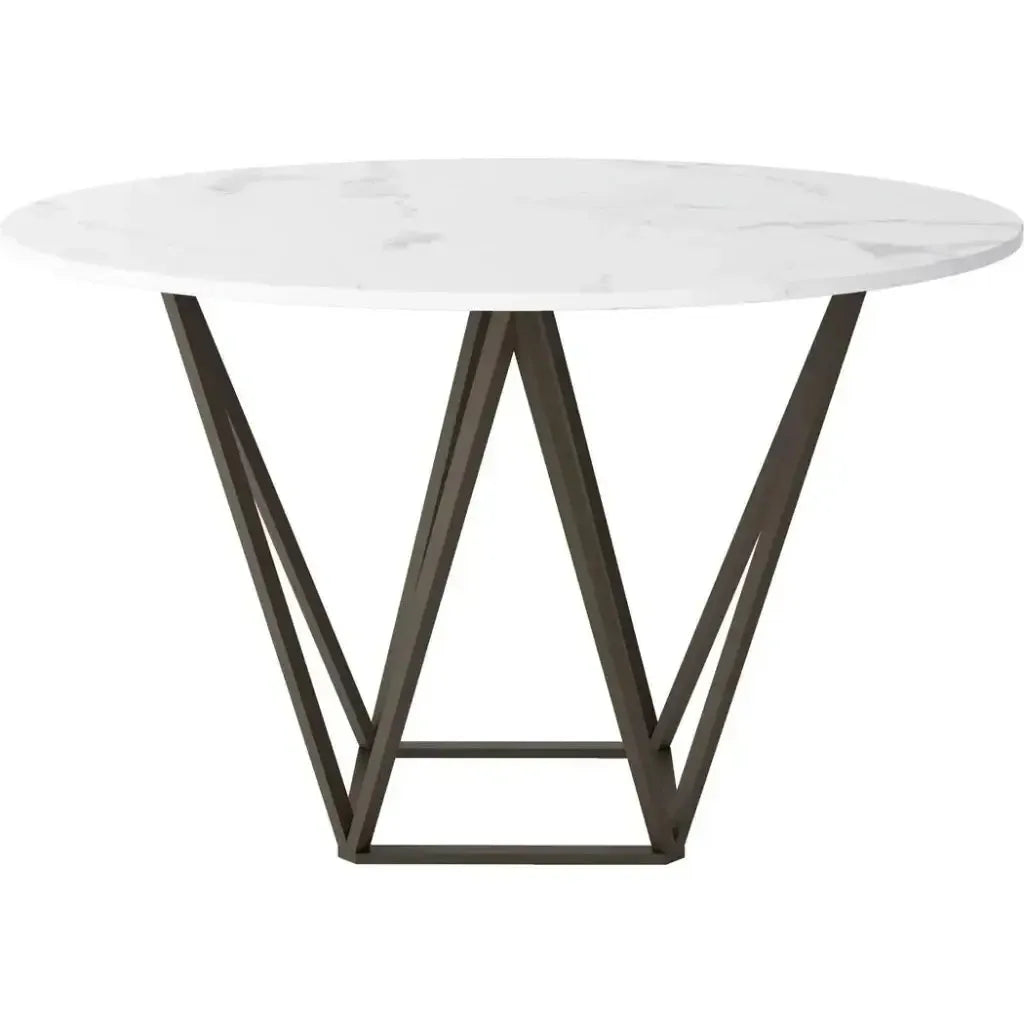 Tintern Dining Table White & Antique Brass