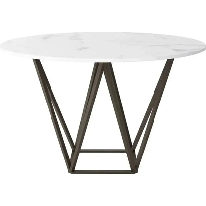 Tintern Dining Table White & Antique Brass