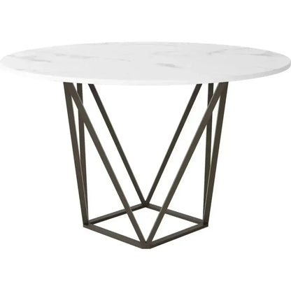 Tintern Dining Table White & Antique Brass