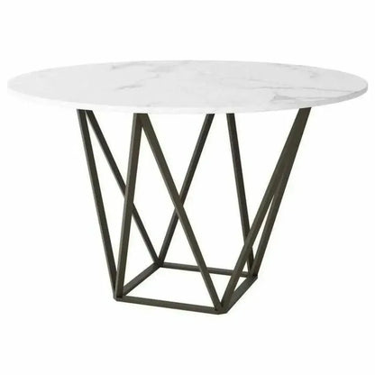 Tintern Dining Table White & Antique Brass