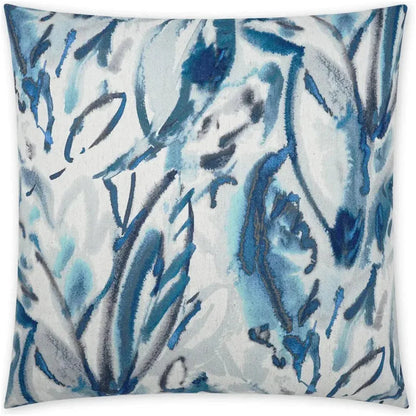 Tisane Ocean Abstract Floral Blue Large Throw Pillow
