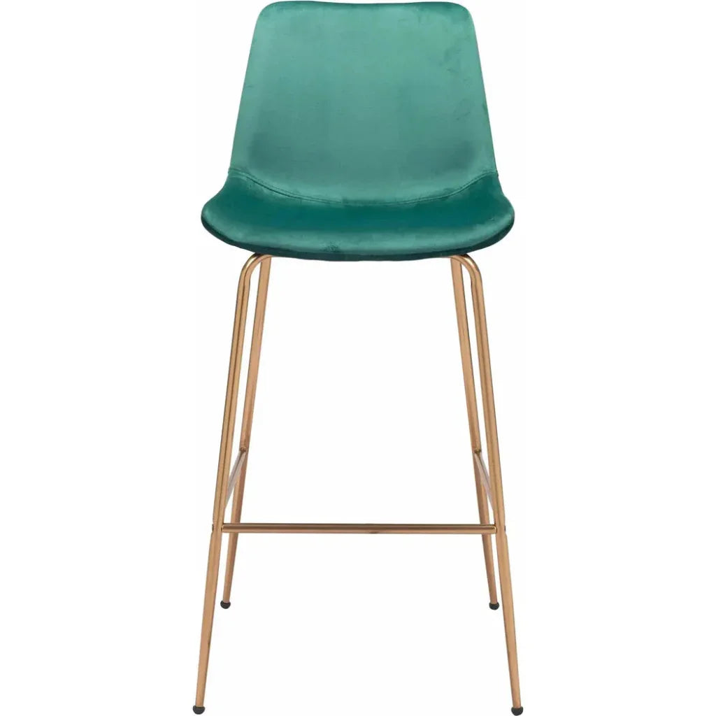 Tony Bar Chair Green & Gold