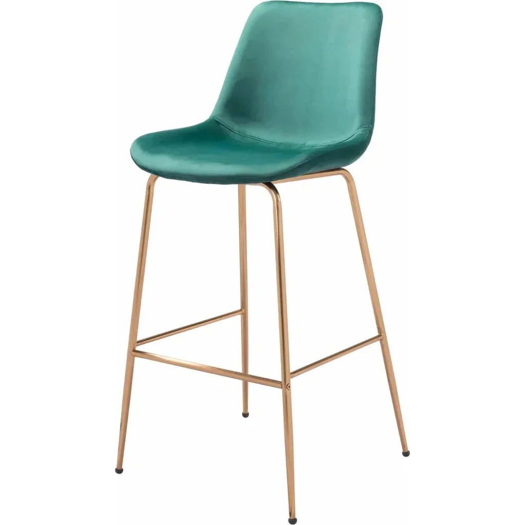 Tony Bar Chair Green & Gold