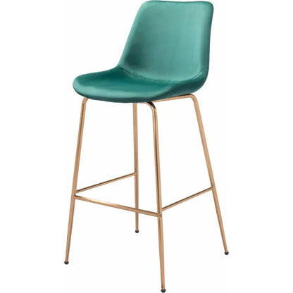 Tony Bar Chair Green & Gold