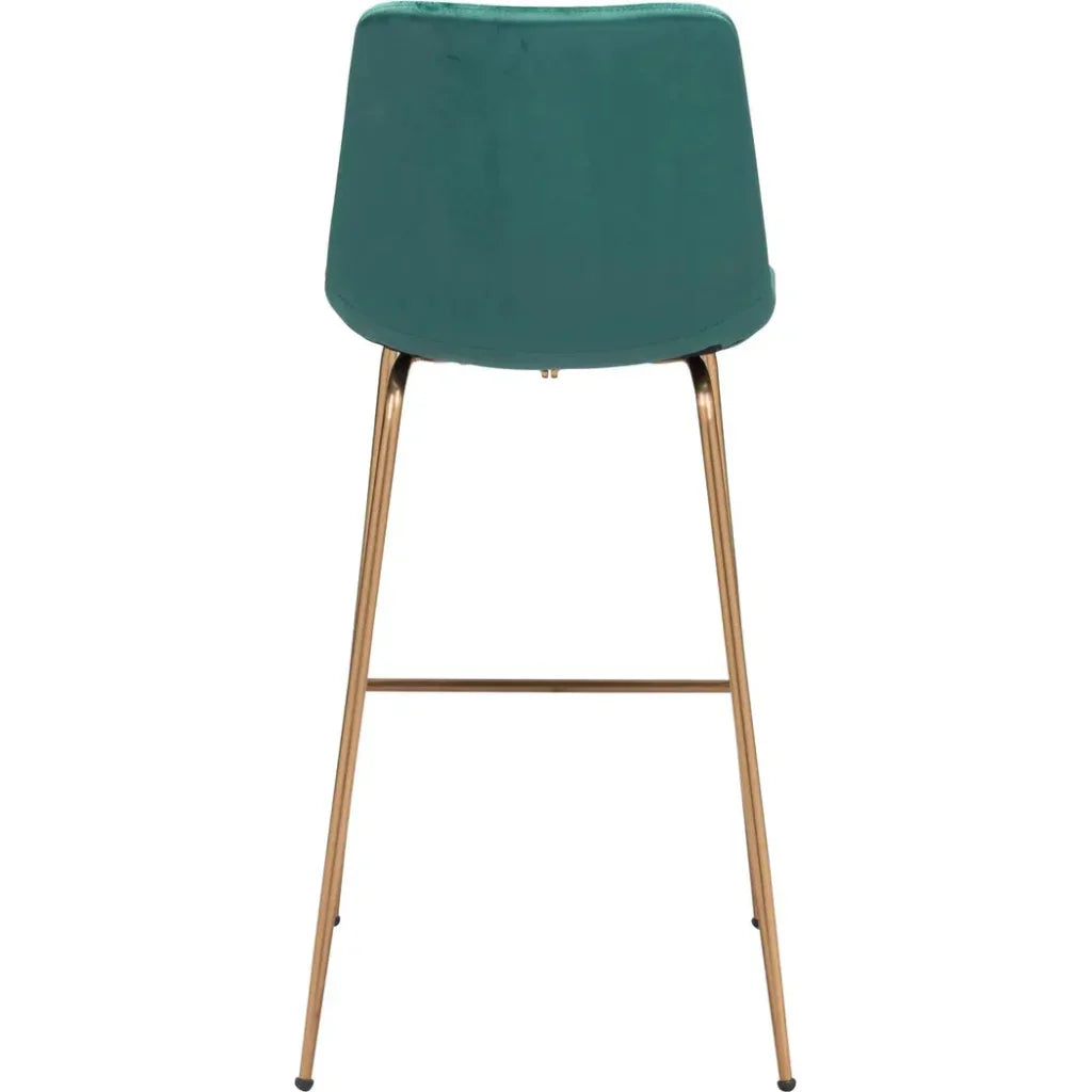 Tony Bar Chair Green & Gold