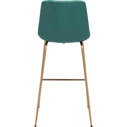 Tony Bar Chair Green & Gold