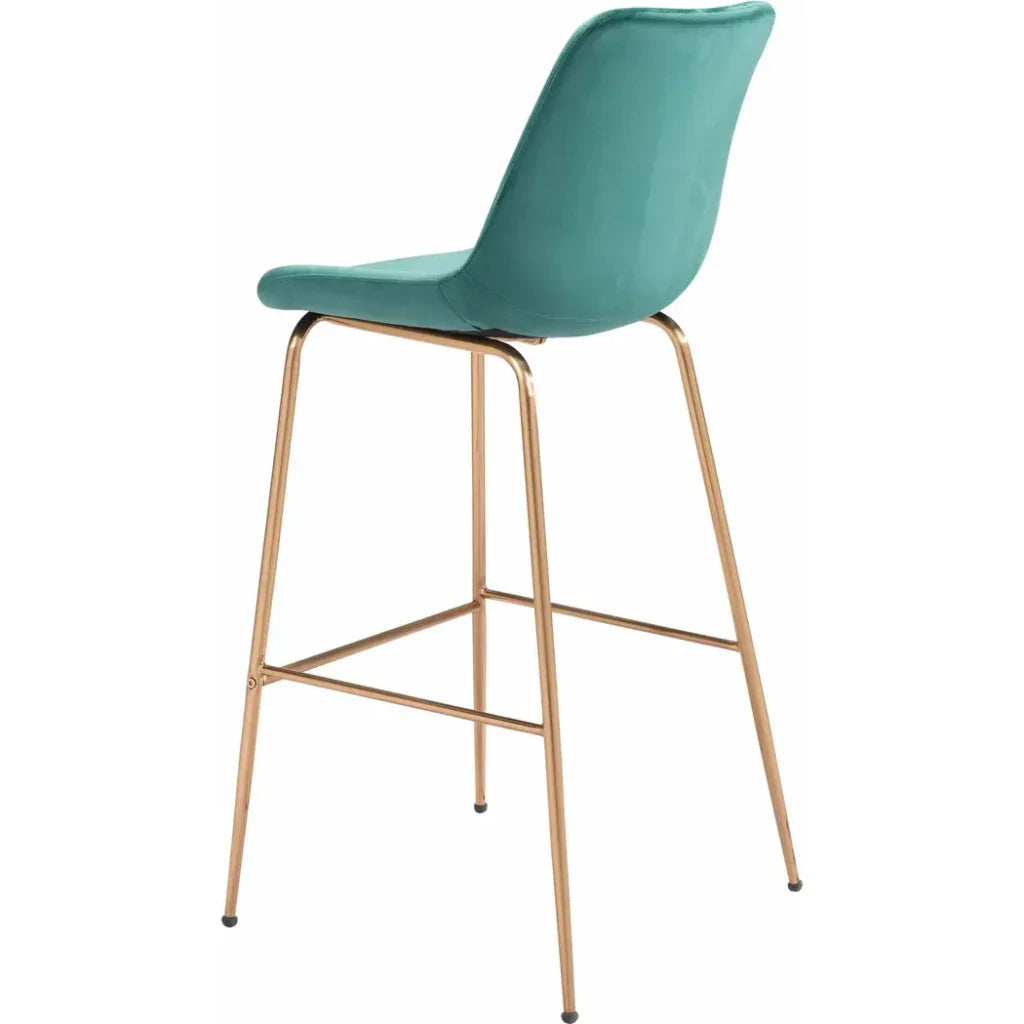 Tony Bar Chair Green & Gold