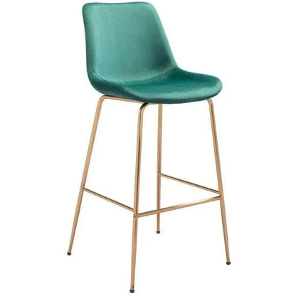 Tony Bar Chair Green & Gold
