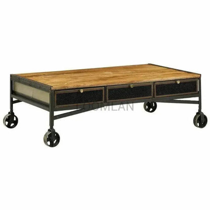 Torlen Rectangular Coffee Table With Wheels