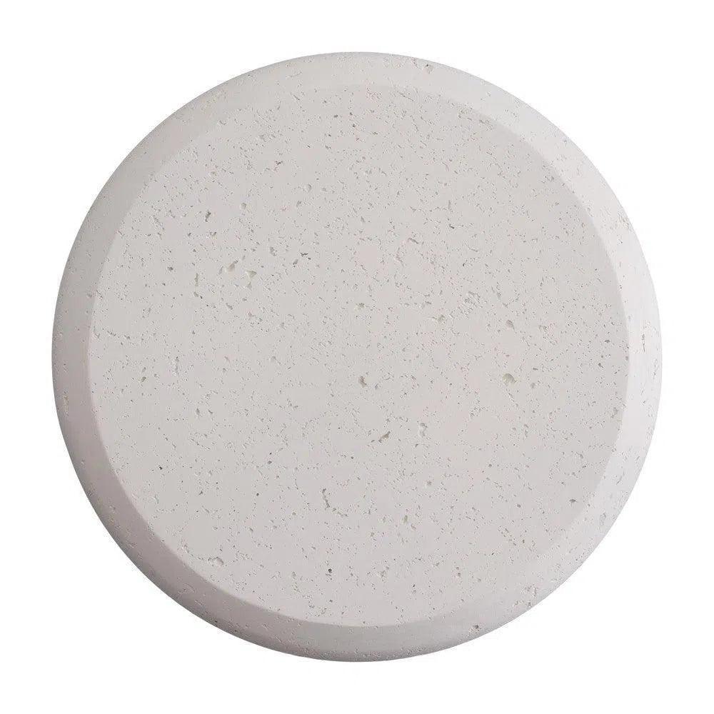 Torus 20 in. Round Chalk White Terrazzo Garden Stool