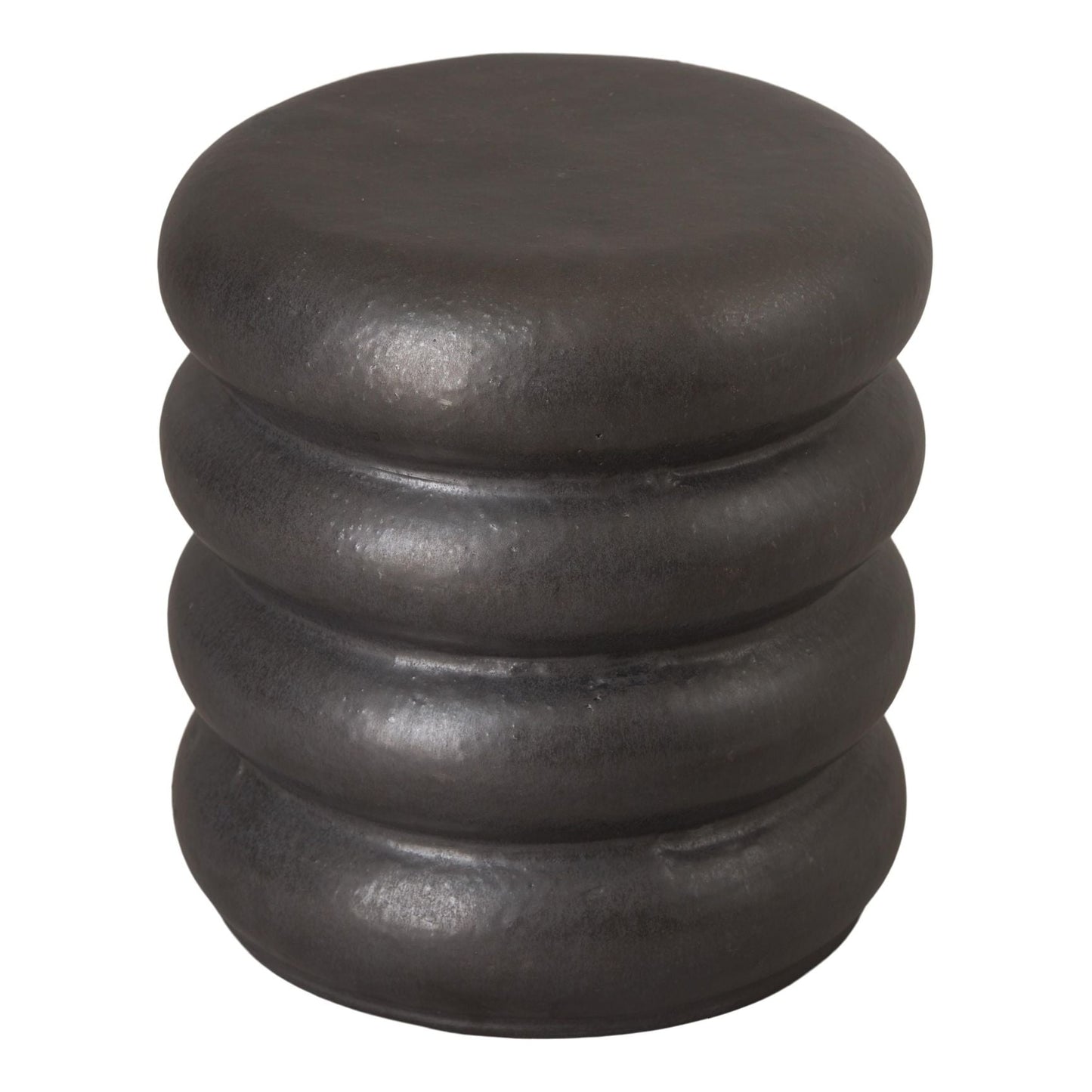 Torus Matte Black Ceramic Garden Stool