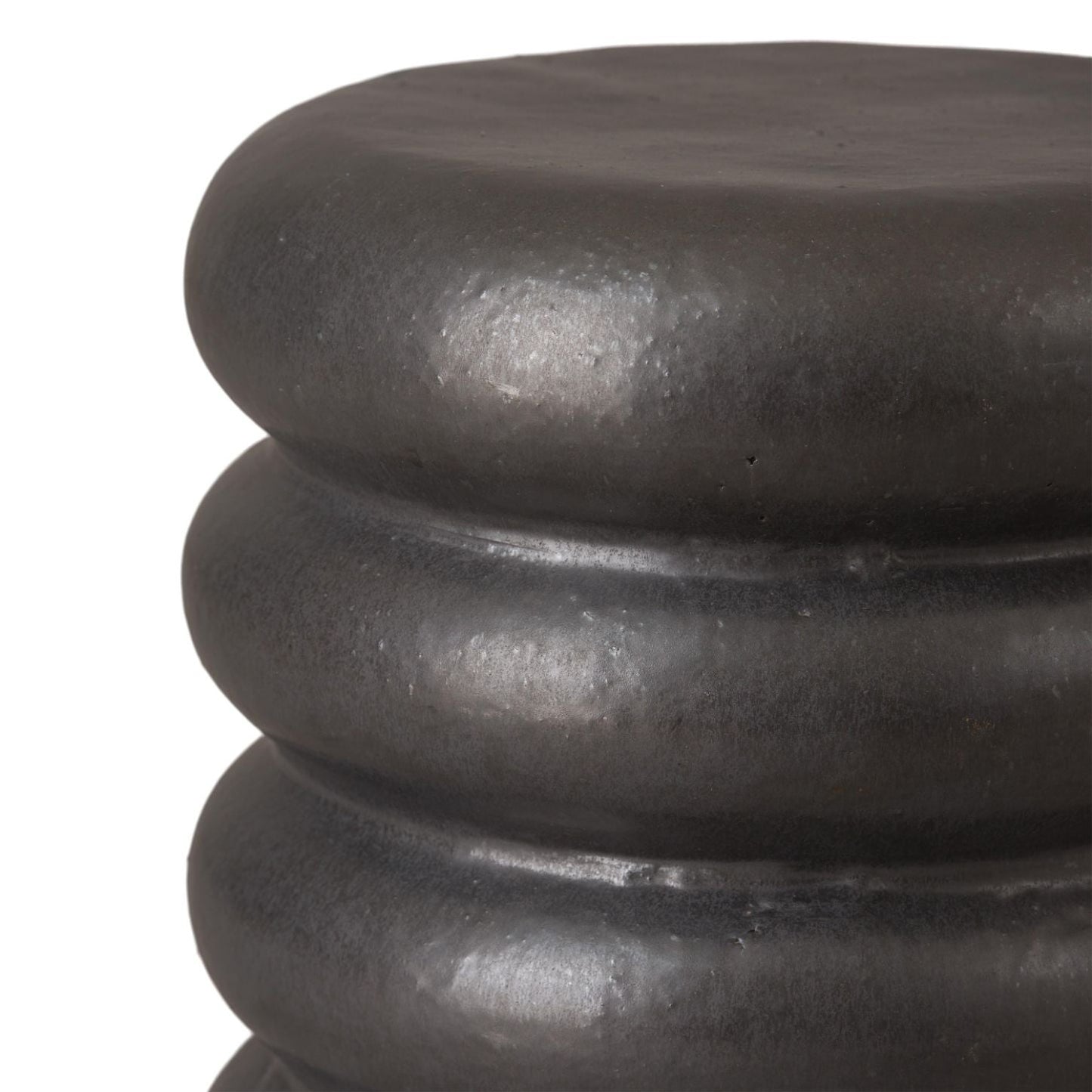 Torus Matte Black Ceramic Garden Stool
