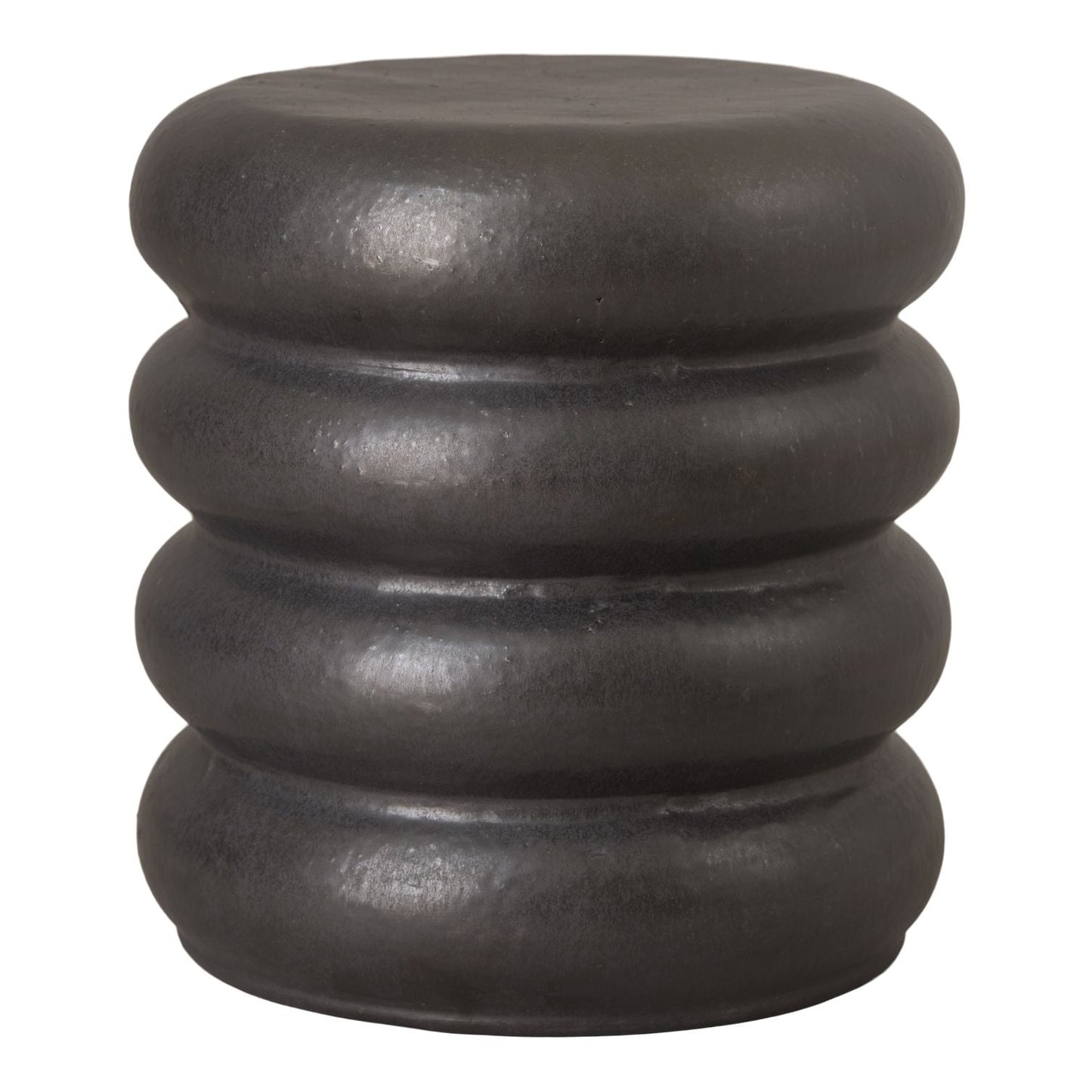 Torus Matte Black Ceramic Garden Stool