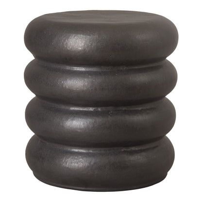 Torus Matte Black Ceramic Garden Stool