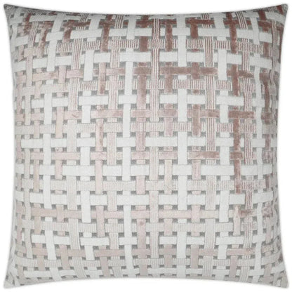 Trellis Velvet Blush Grey Throw Pillow Insert
