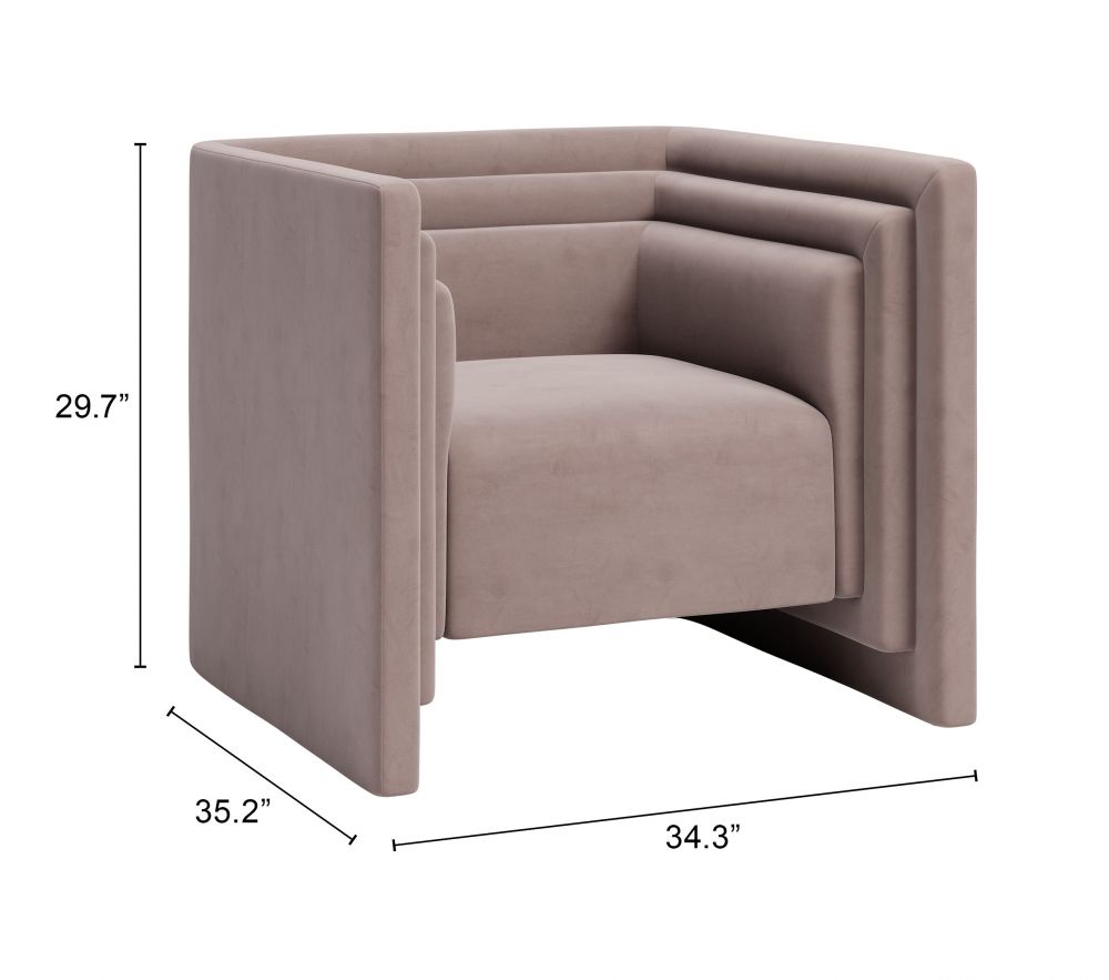 Trippel Taupe Velvet Club Chair