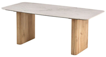 Trivana White Marble Top Rectangular Dining Table