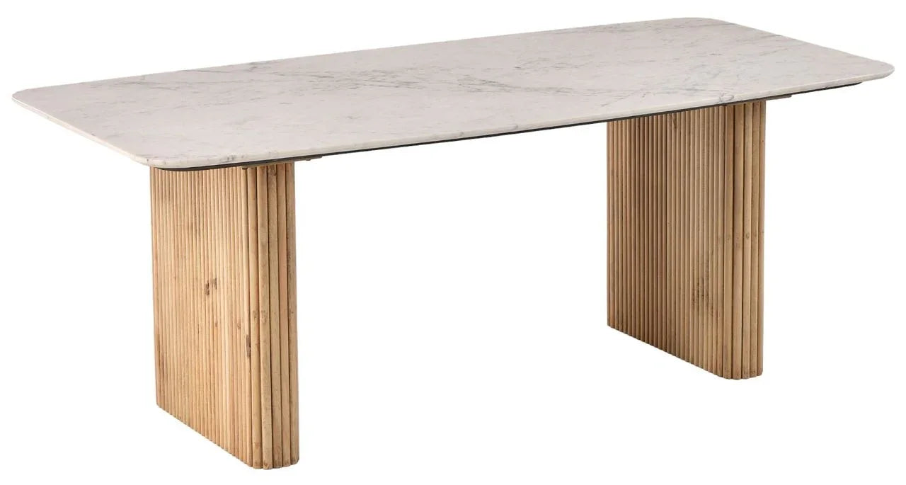 Trivana White Marble Top Rectangular Dining Table