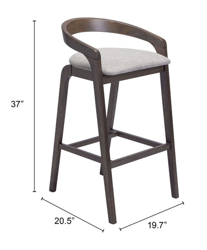 Troy Plush Fabric Barstool 2PC