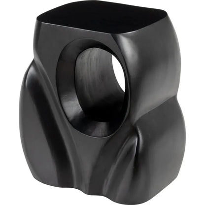 Trung Wood Black Rectangular Side Table