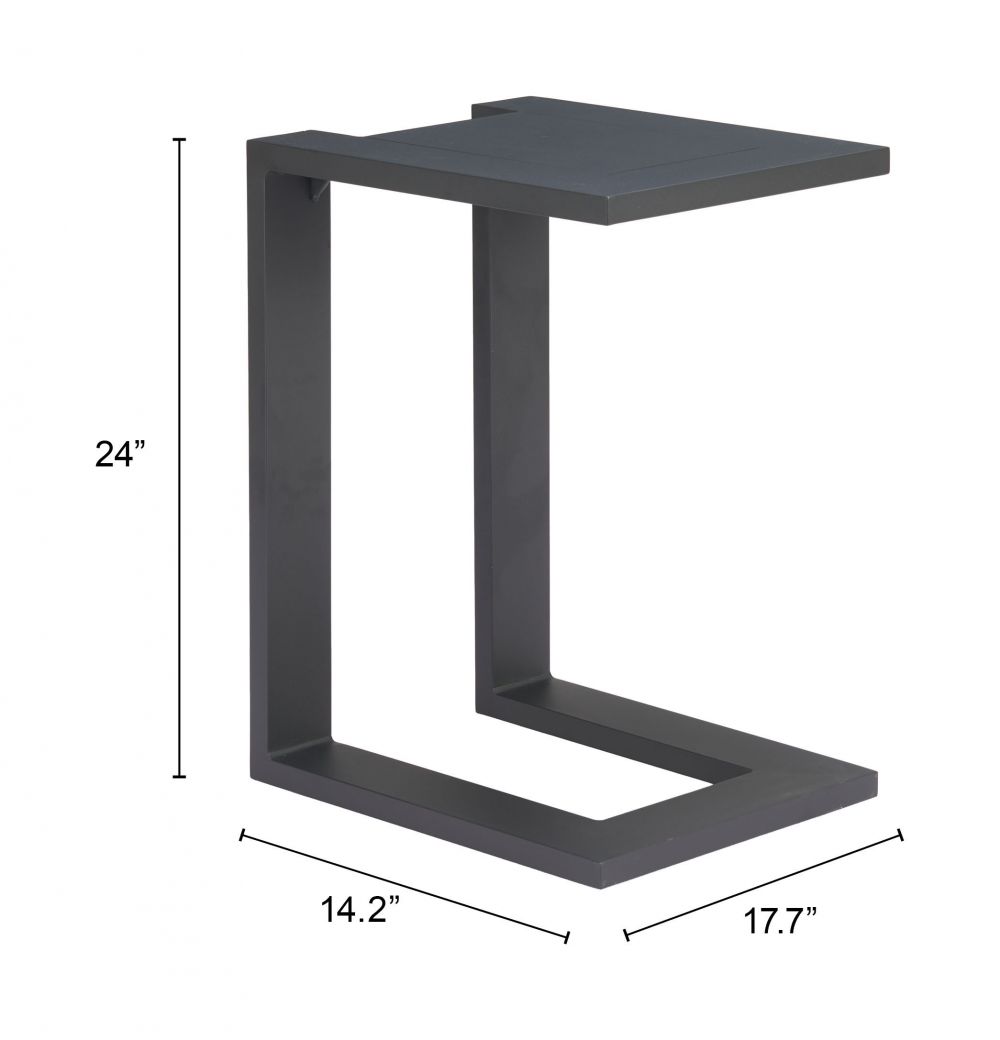 Tudi Aluminum Black Side Table