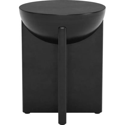 Tume Wood Black Round Side Table