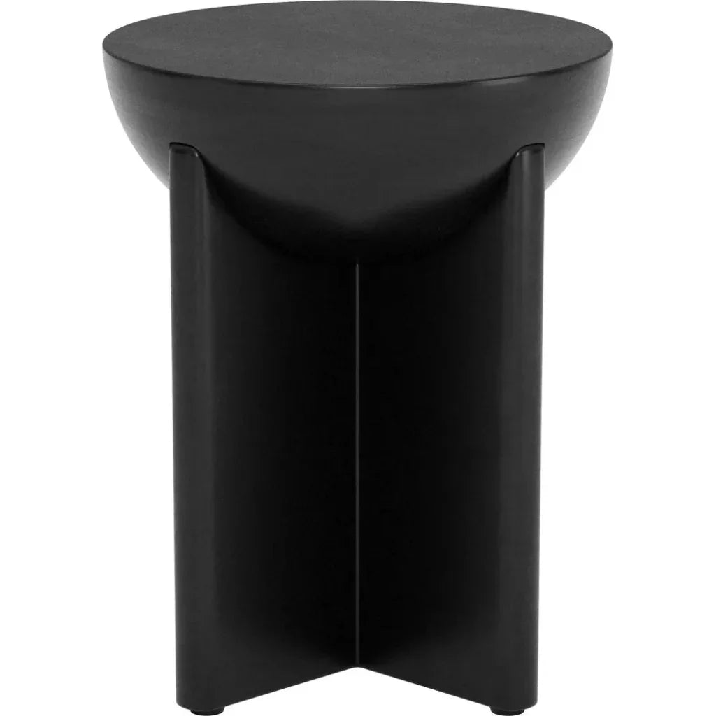 Tume Wood Black Round Side Table