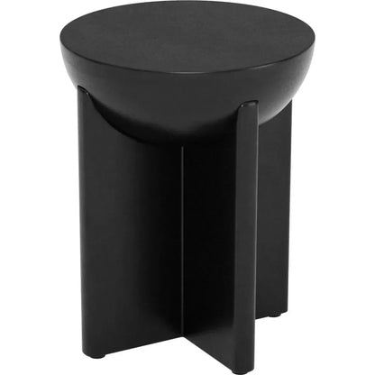 Tume Wood Black Round Side Table