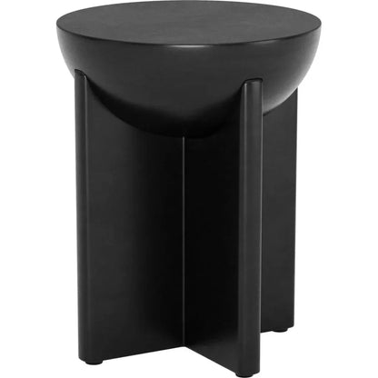 Tume Wood Black Round Side Table
