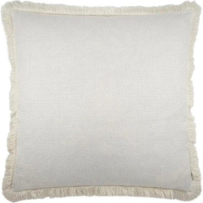 Turbo Fringe White Throw Pillow With Insert