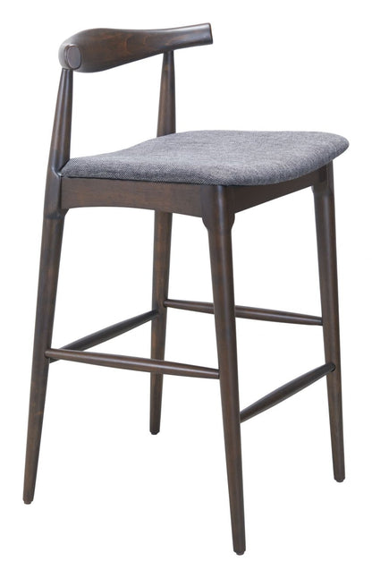 Tuzka Grey Fabric Barstool 2PC