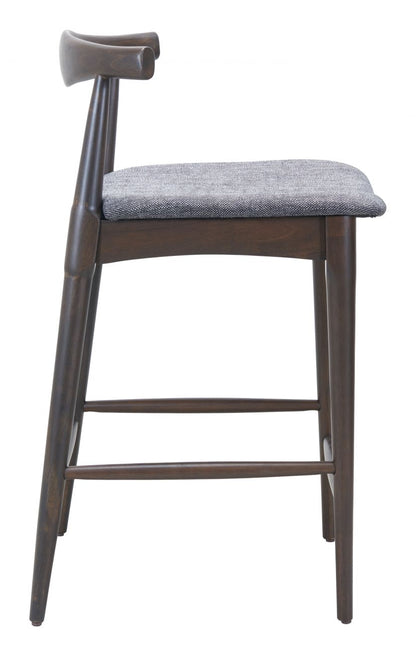 Tuzka Grey Fabric Counter Stool 2PC