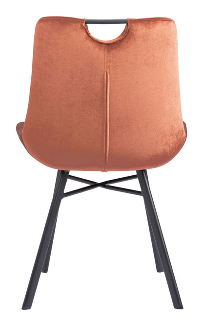 Tyler Brown Velvet Armless Dining Chair 2PC