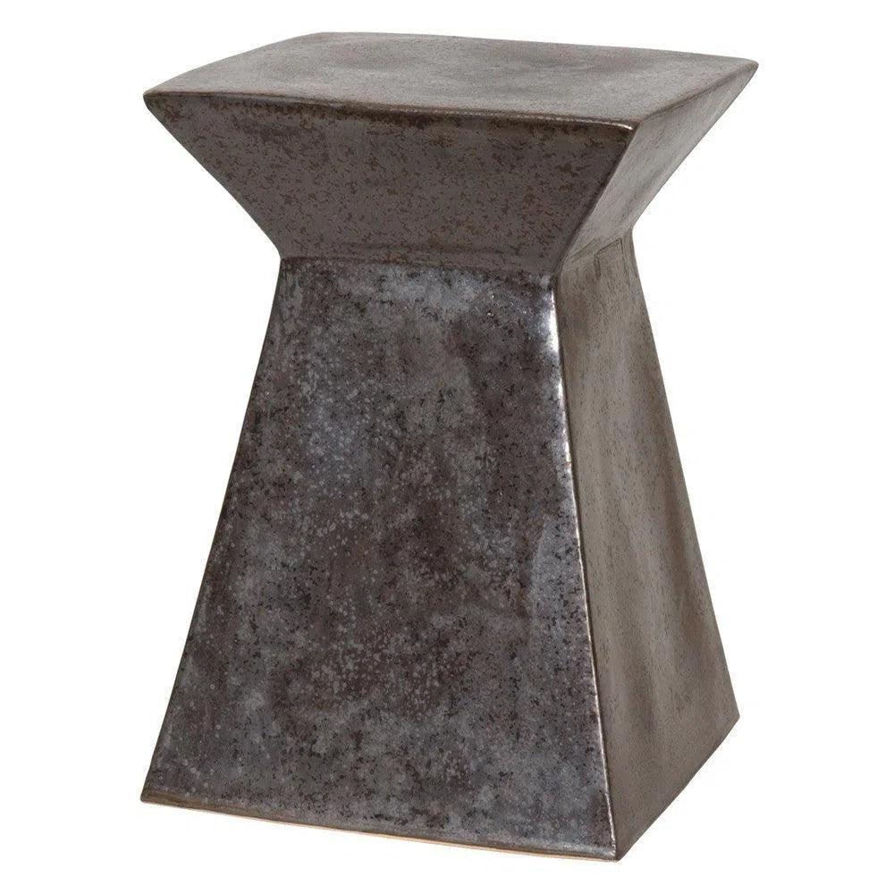 Upright 18"H Ceramic Outdoor Garden Stool