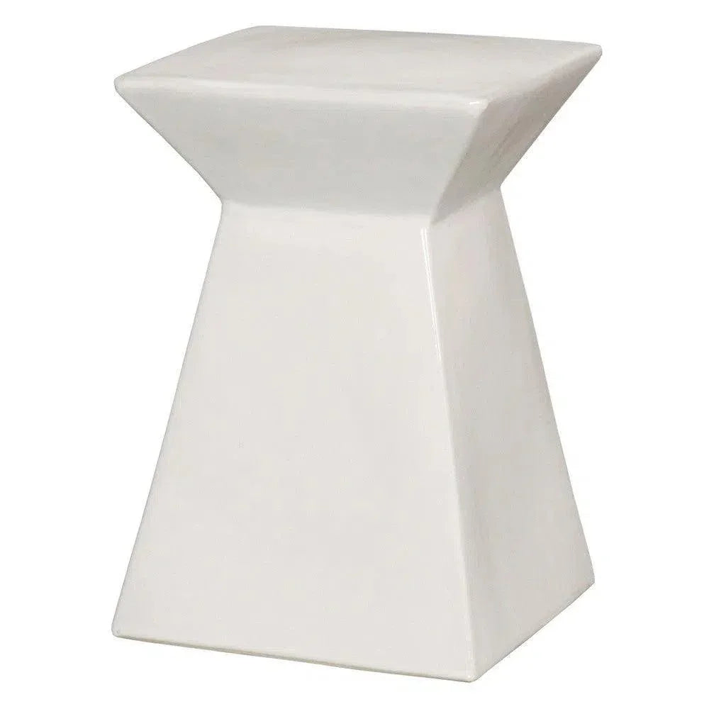 Upright 18"H Ceramic Outdoor Garden Stool