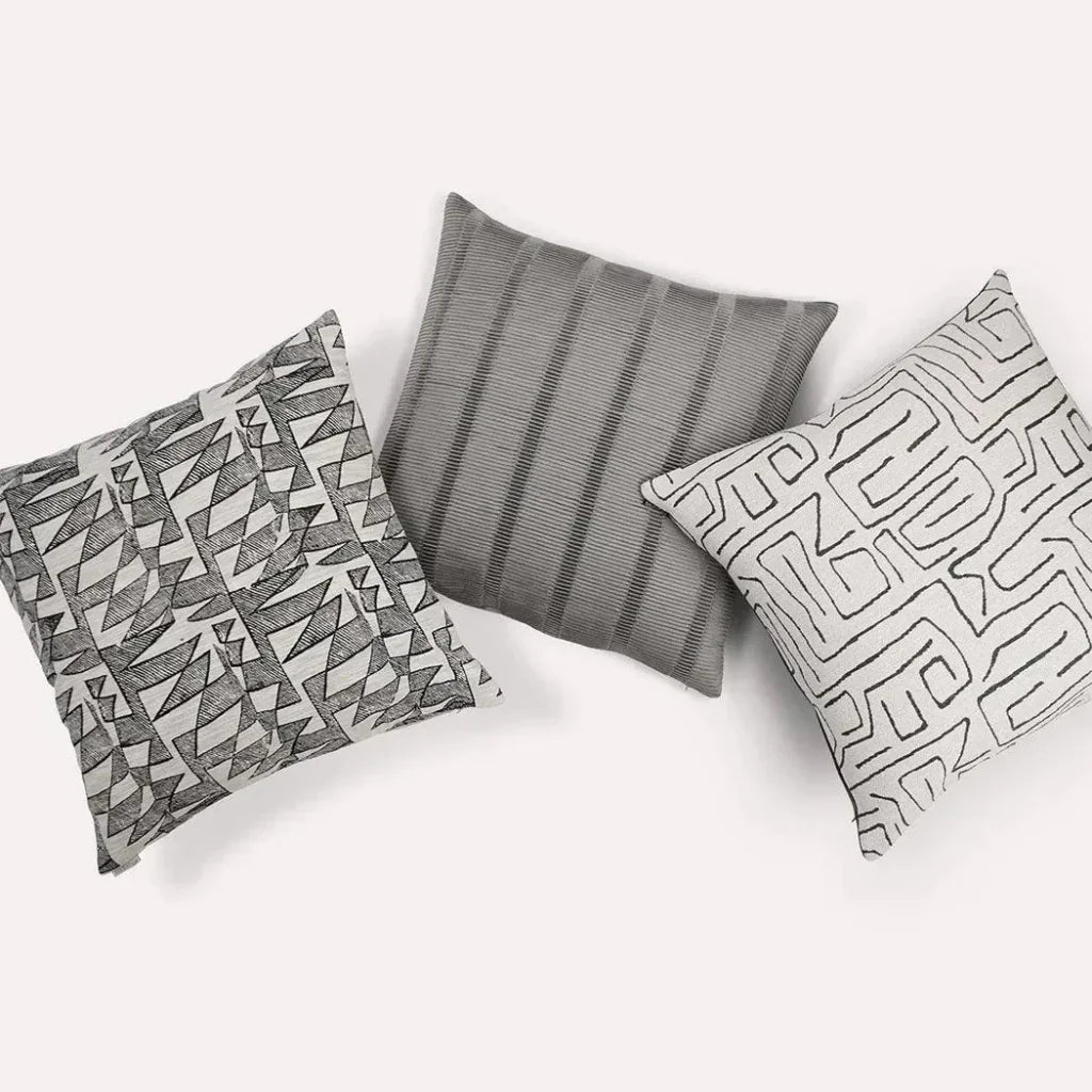 Upstate Silver Textured Grey Silver Large Throw Pillow