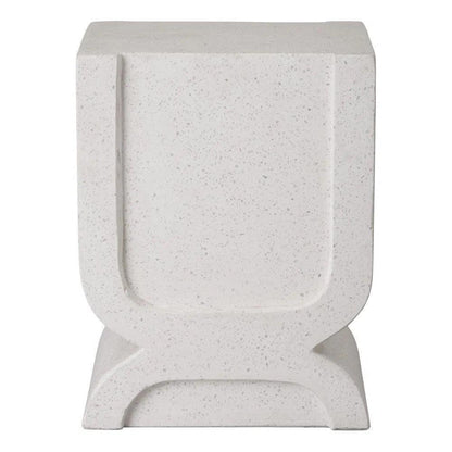 Uri 18 in. Square Terrazzo Garden Stool