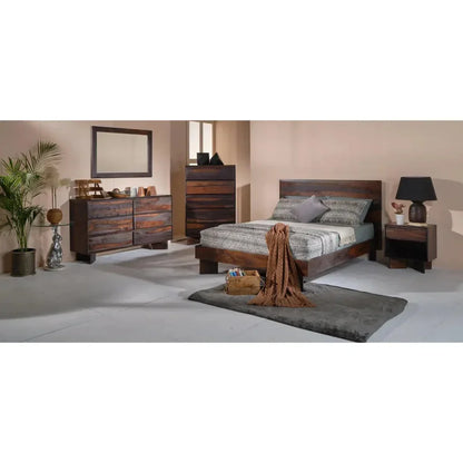 Vandra Brown Wooden Bed Frame
