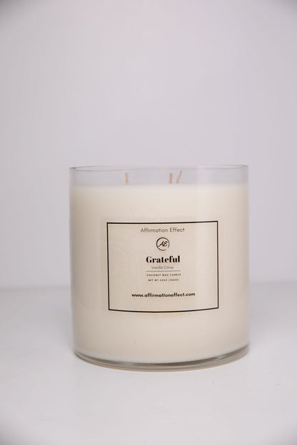 Vanilla Citrus "Grateful" Affirmation Candle - 17.5 oz